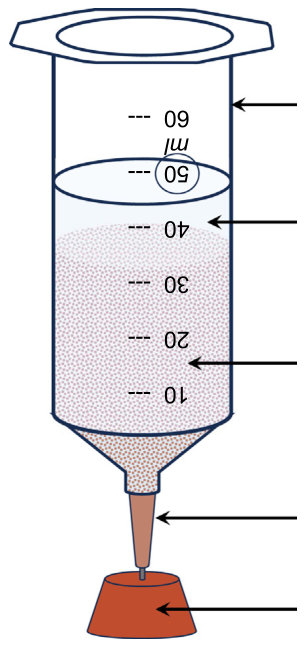 Fig. 1. Experimental mini column set-up. Syringe outer diameter of 29.4 mm and 133 mm length (Thermo Fisher Scientific, 2020).